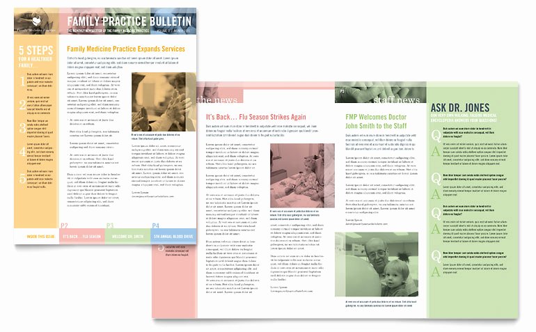 Family Doctor Newsletter Template Word &amp; Publisher