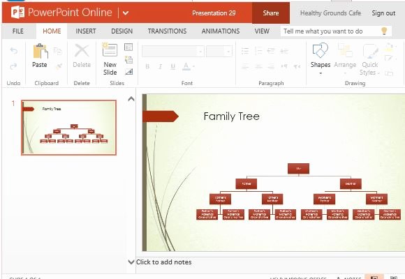 Family Tree Chart Maker Template for Powerpoint Line