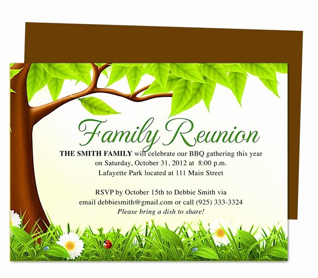 Family Tree Reunion Party Invitations Templates