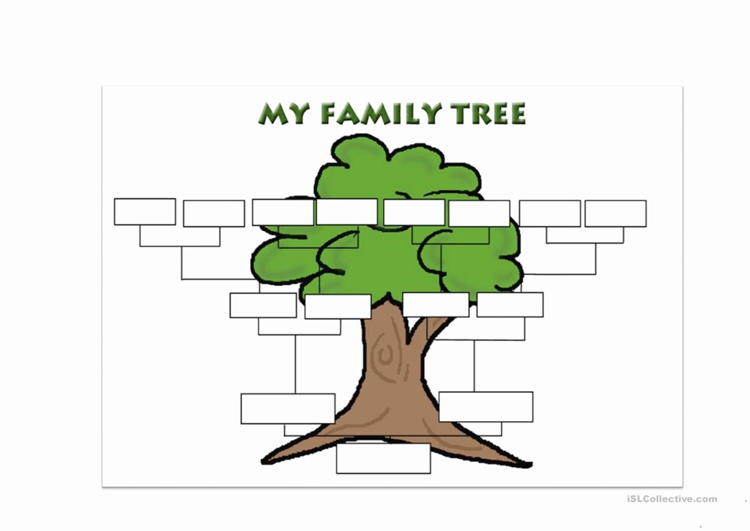 Family Tree Template Worksheet Free Esl Printable