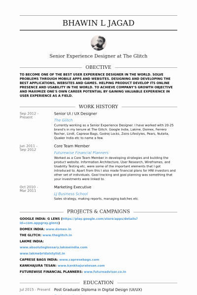 Fancy Ui Design Resume for Smart Design Ui Designer Resume