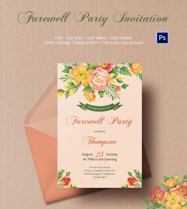 Farewell Party Invitation Template 25 Free Psd format