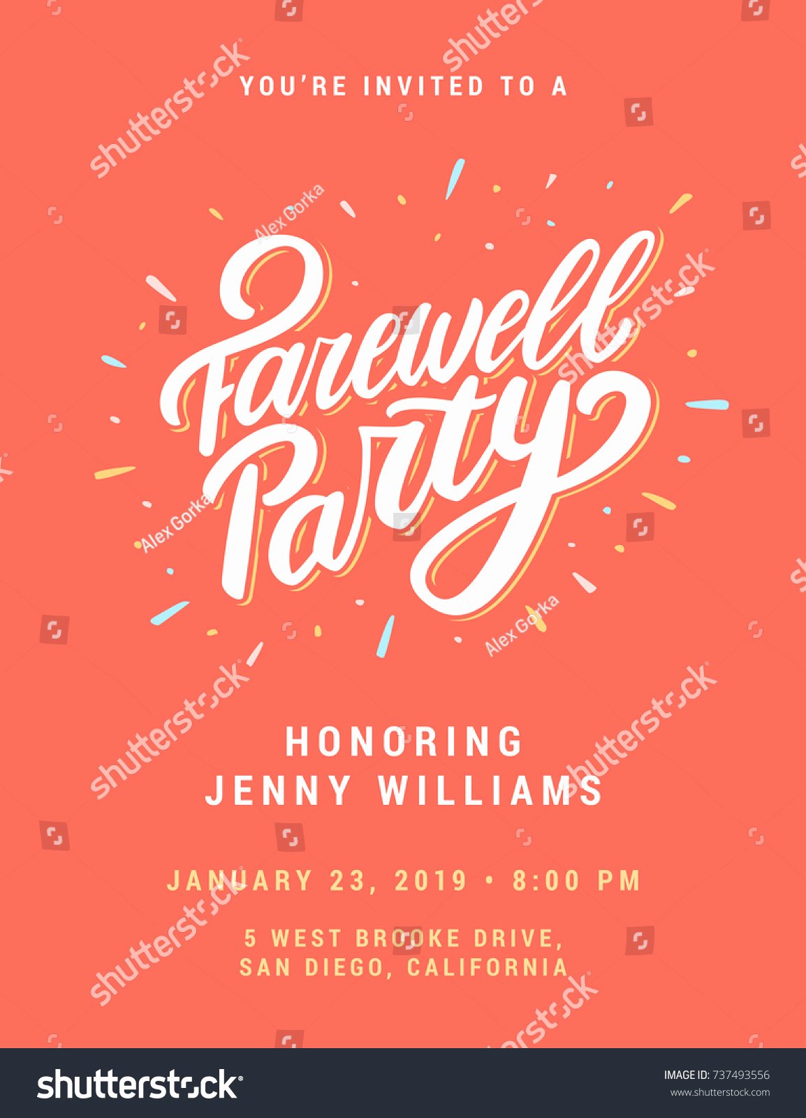 Farewell Party Invitation Template Stock V Free