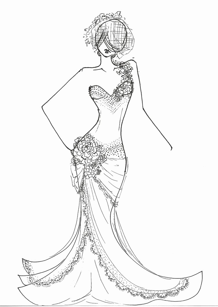 Fashion Model Outline Coloring Pages
