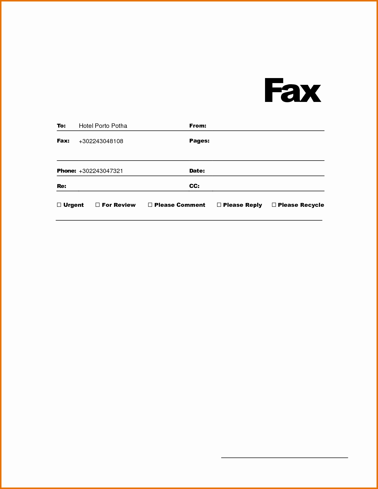 Fax Cover Letter Microsoft Word 2007