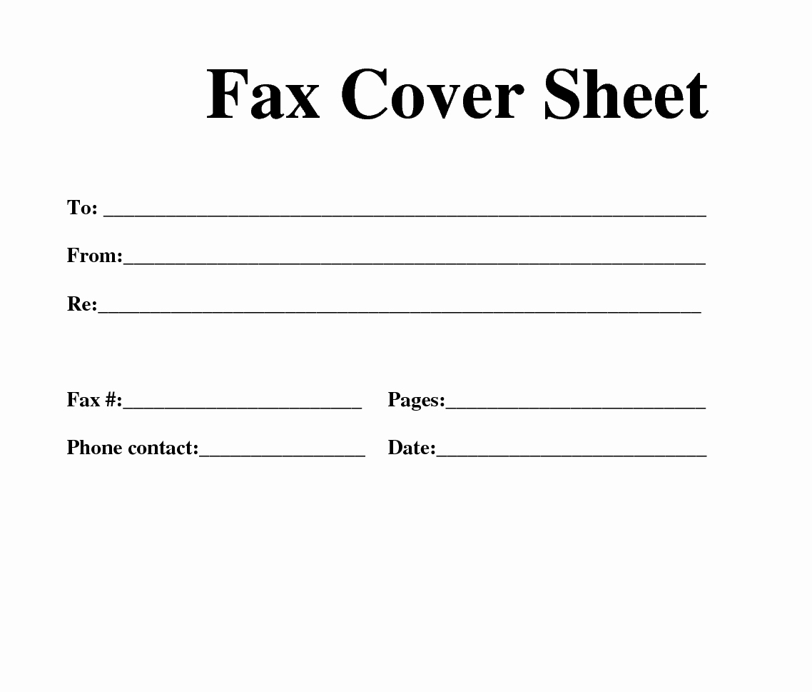 fax cover sheet template word