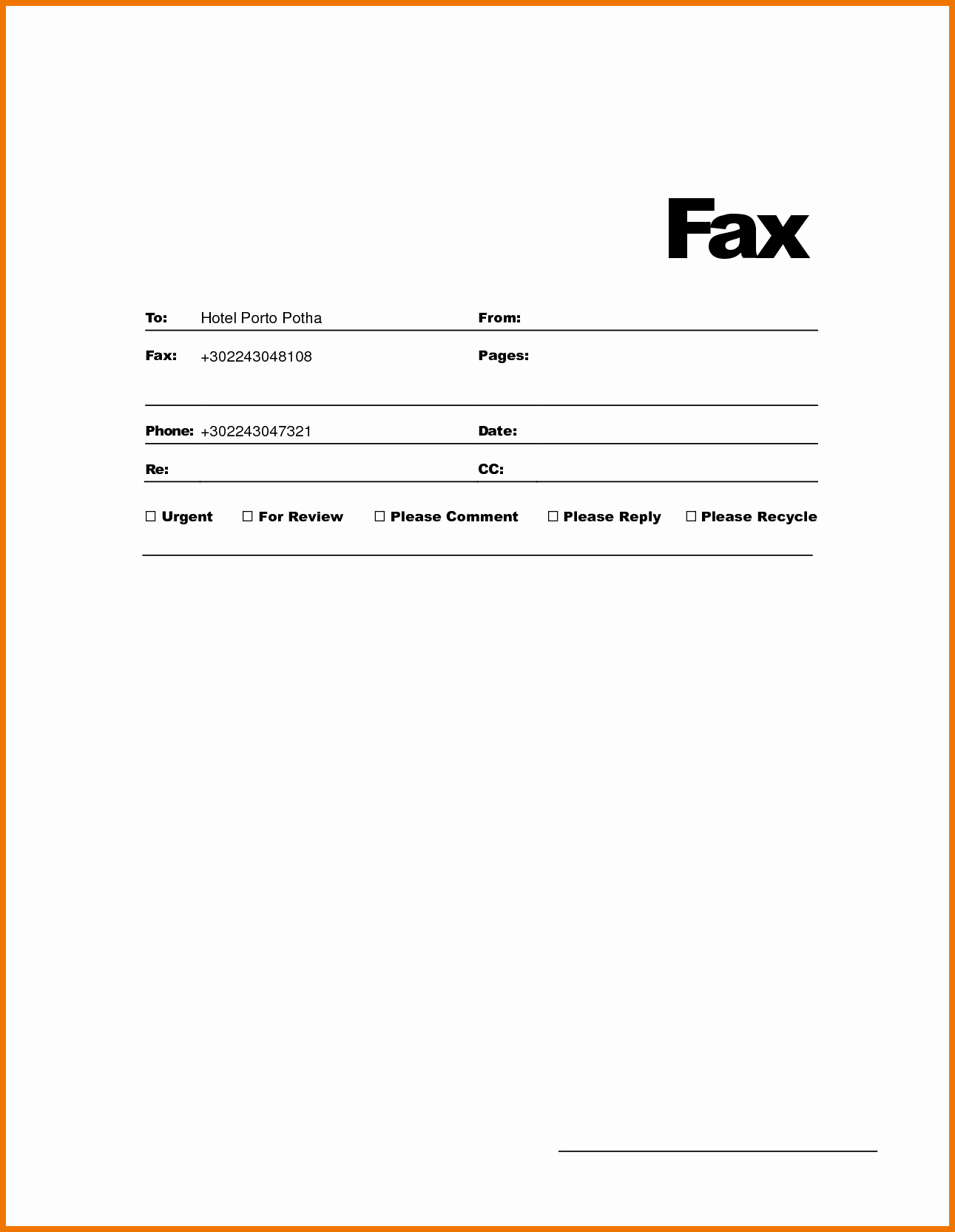 Fax Cover Template Microsoft Word Portablegasgrillweber