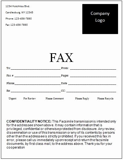 Fax Word Template Invitation Template