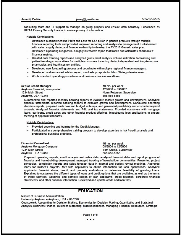 Federal Financial Analyst Resume Sample the Resume Clinic