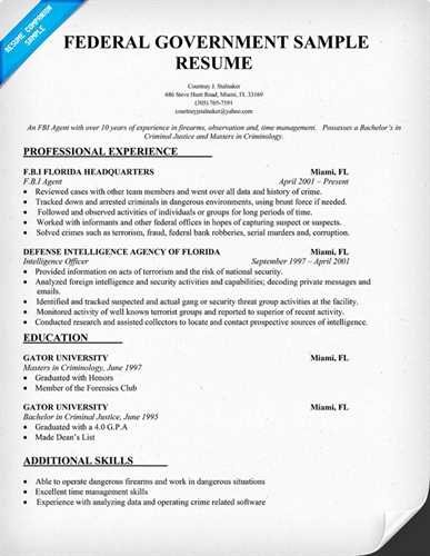 Federal Job Resumesresume Example Resume Example