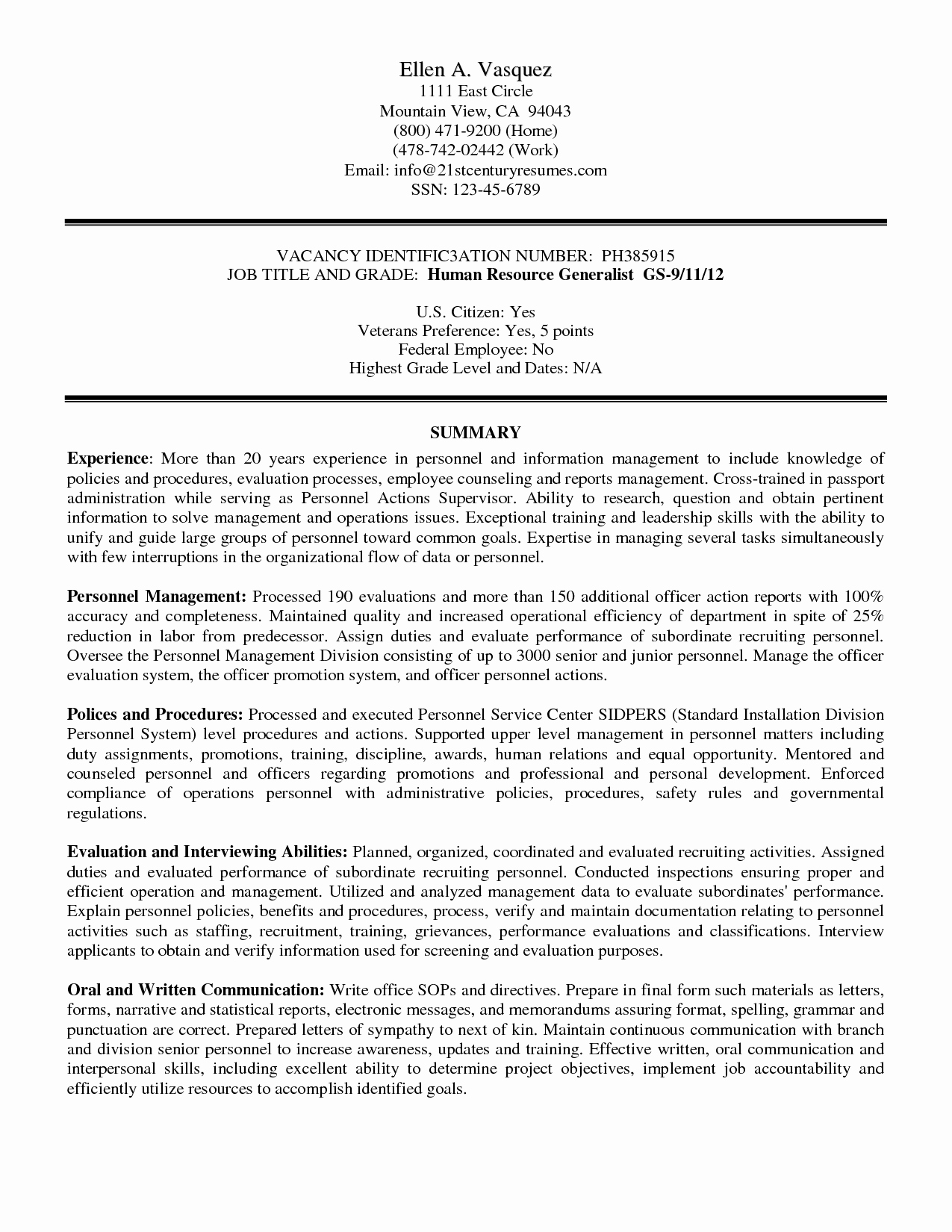 Federal Resume Writing Pdf Template Download Military to