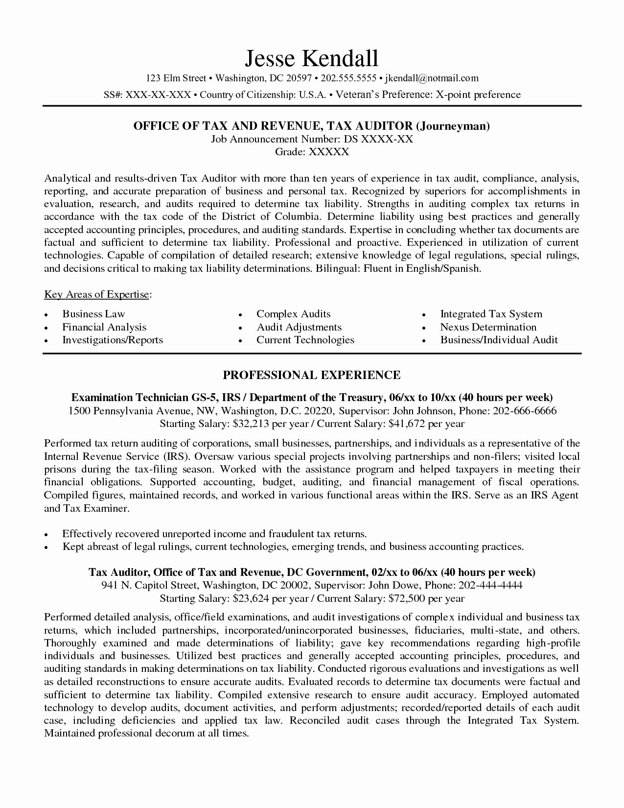 Federal Resume Writing Service Template