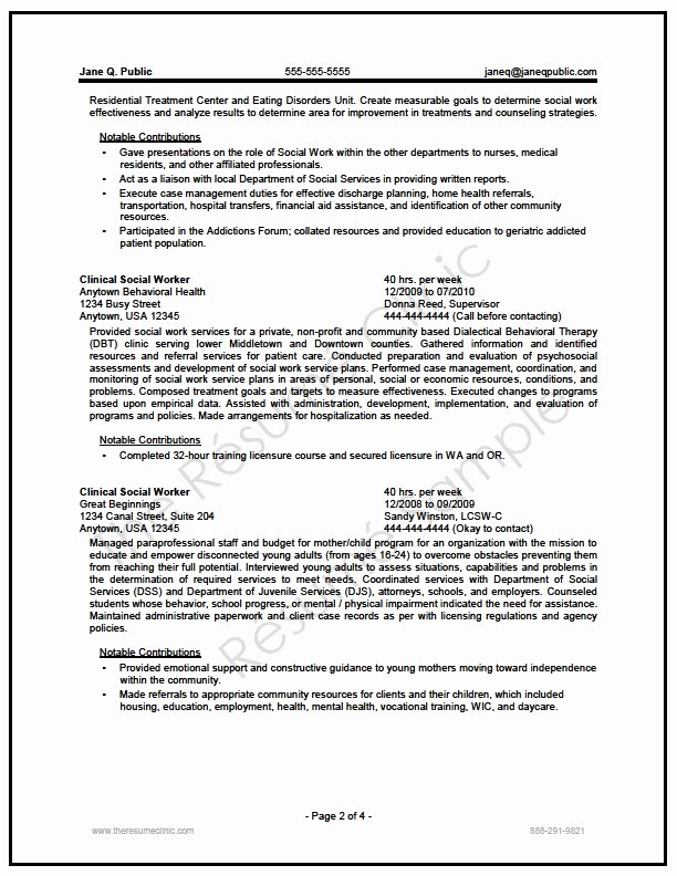 Federal social Worker Resume Writer Sample the Resume Clinic