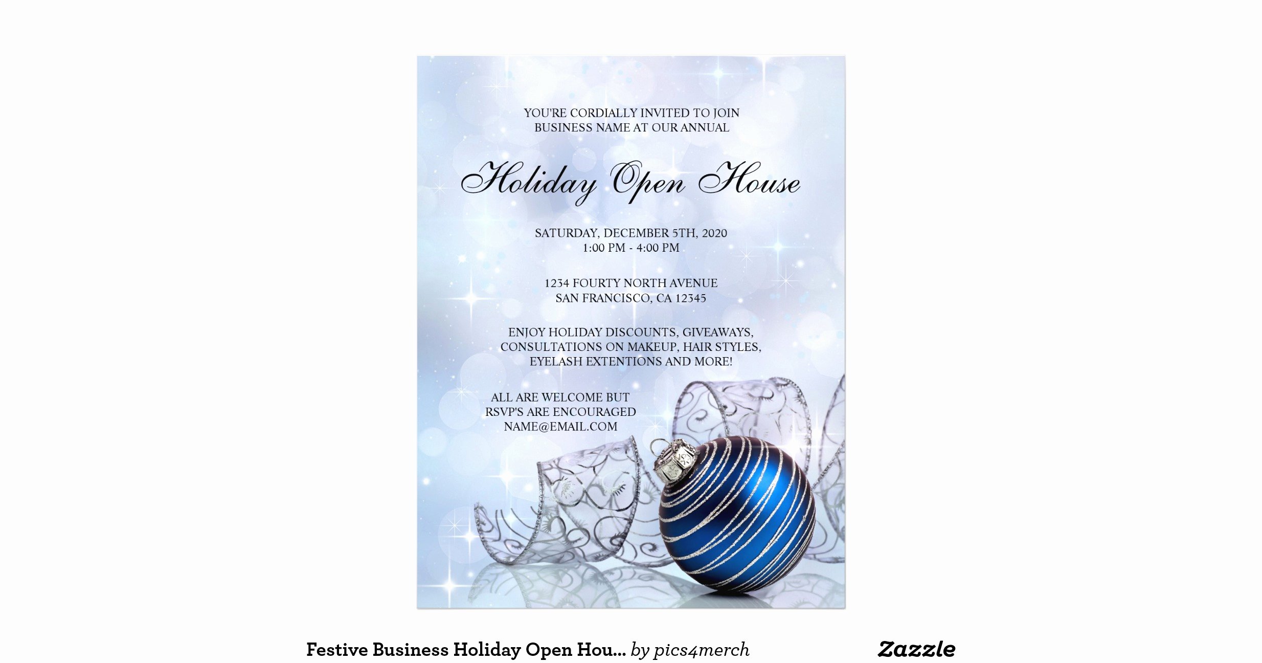 Festive Business Holiday Open House Flyer Template