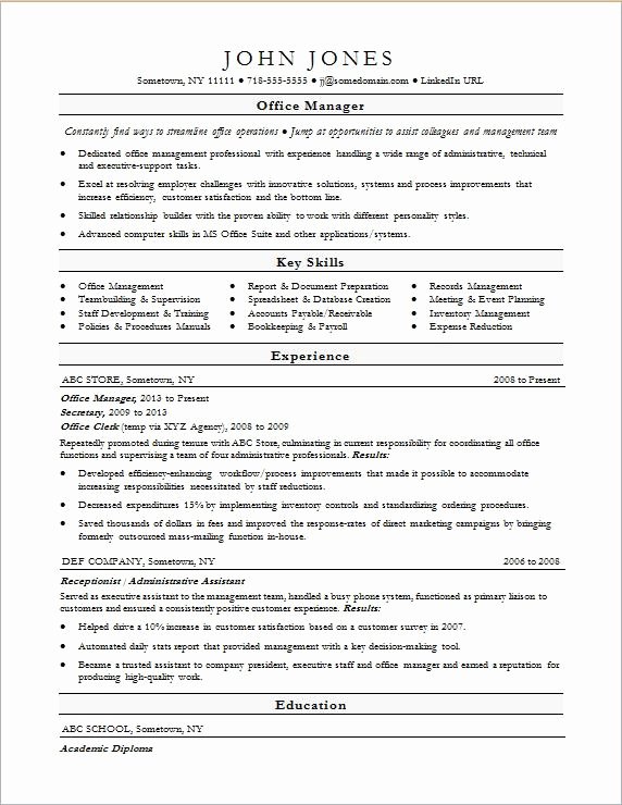 Fice Manager Resume Sample