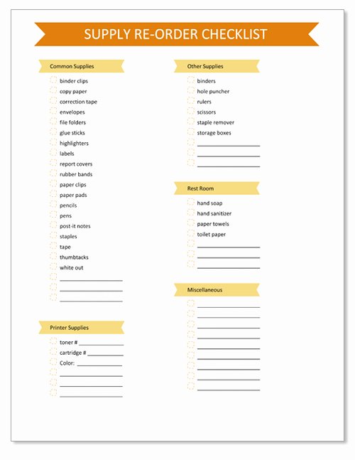 Fice Supply Tip and Free Printable Checklist Template