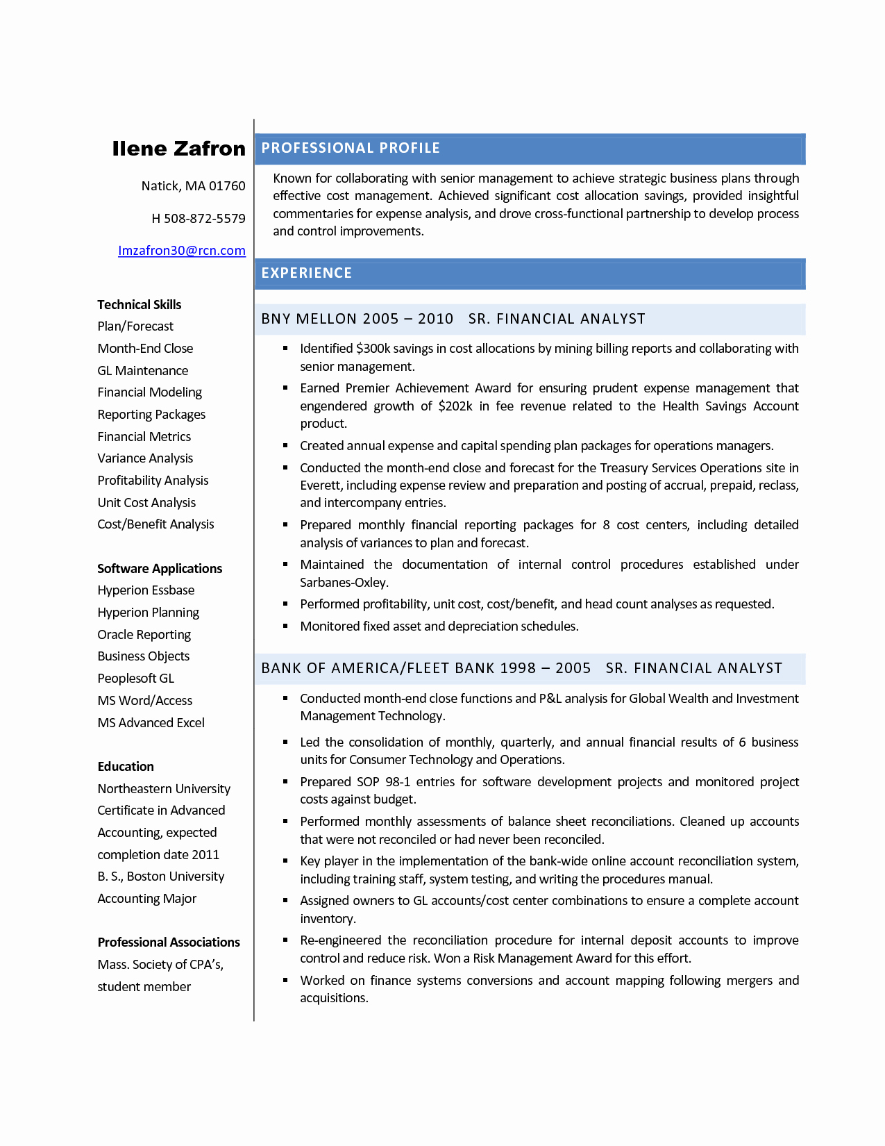 Financial Analyst Resume Best Template Collection