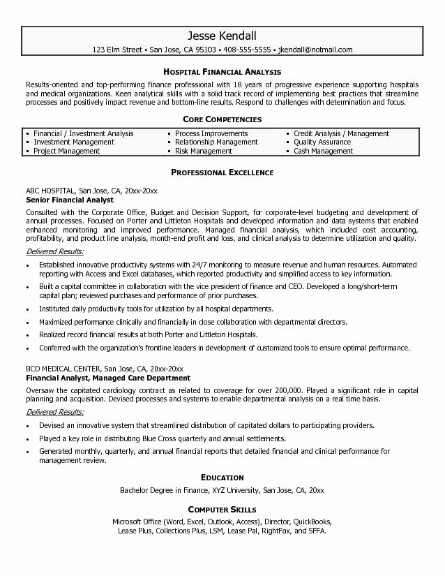 Financial Analyst Resume Sample Financial Analyst Resumes