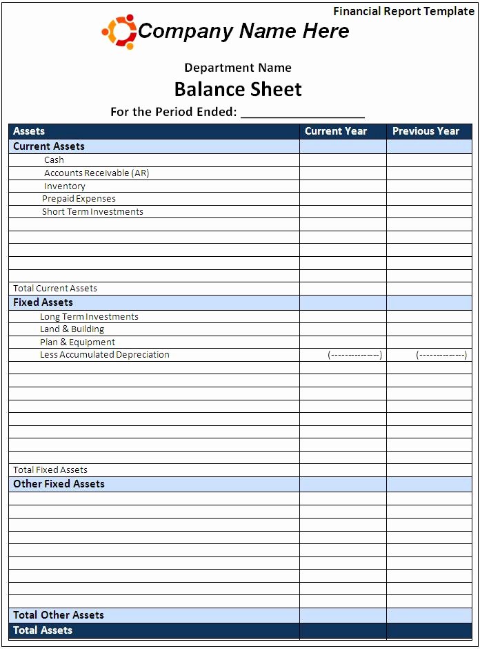 Financial Report Template Free formats Excel Word