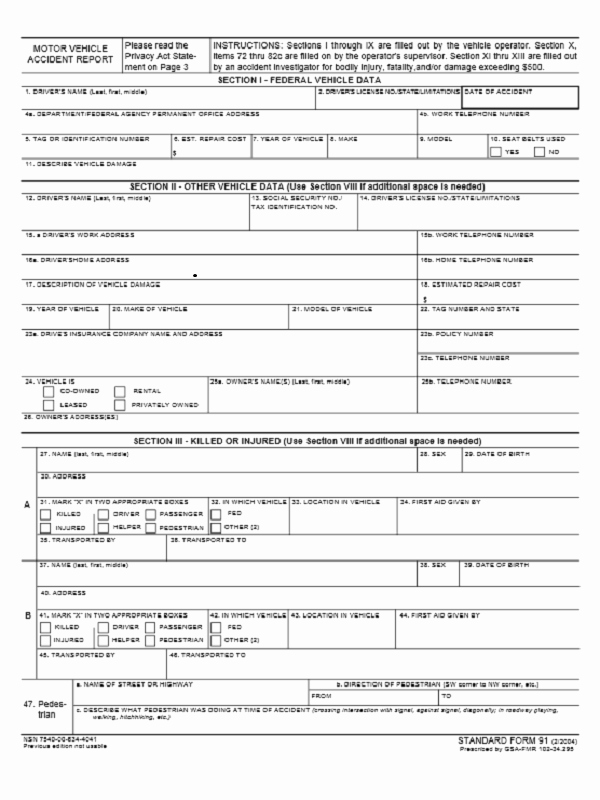 Find Accident Report form Template From Internet