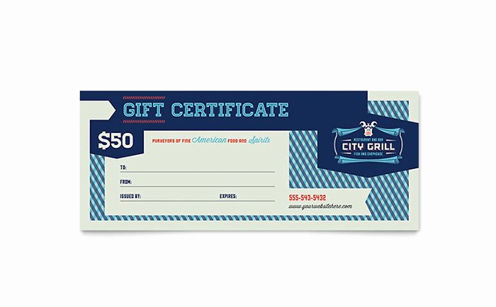 Fine Dining Restaurant Gift Certificate Template Word