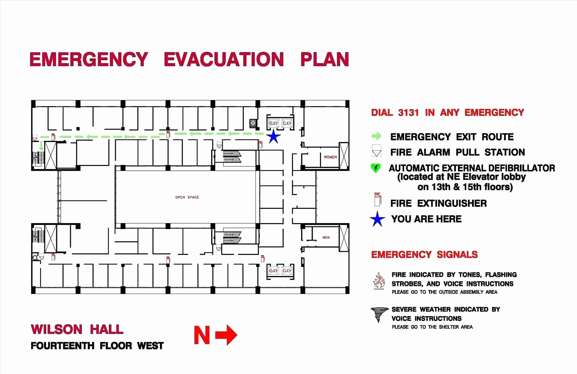 Fire Evacuation Floor Plan Template
