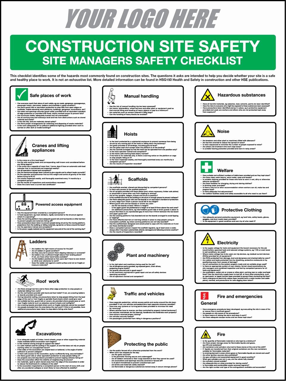 First Call Signs Construction Safety Checklist