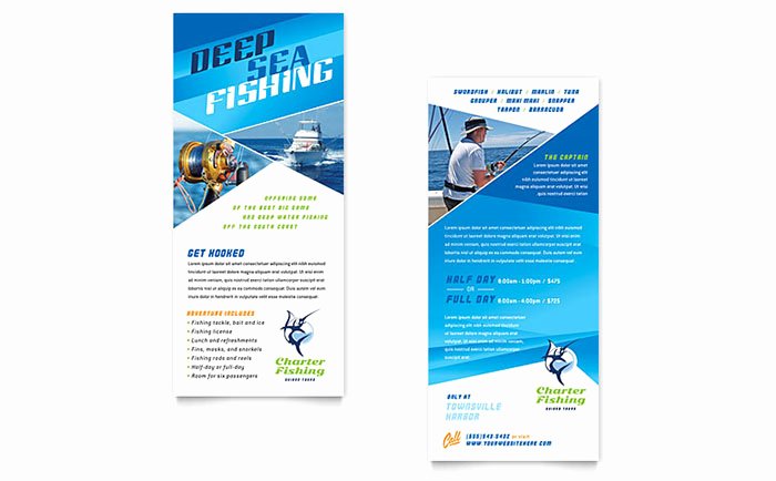 Fishing Charter &amp; Guide Rack Card Template Design