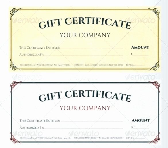 Fitness Gift Certificate Template Free Personal Training