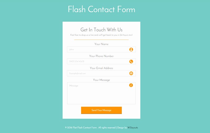 Flash Contact form Responsive Wid Template W3layouts