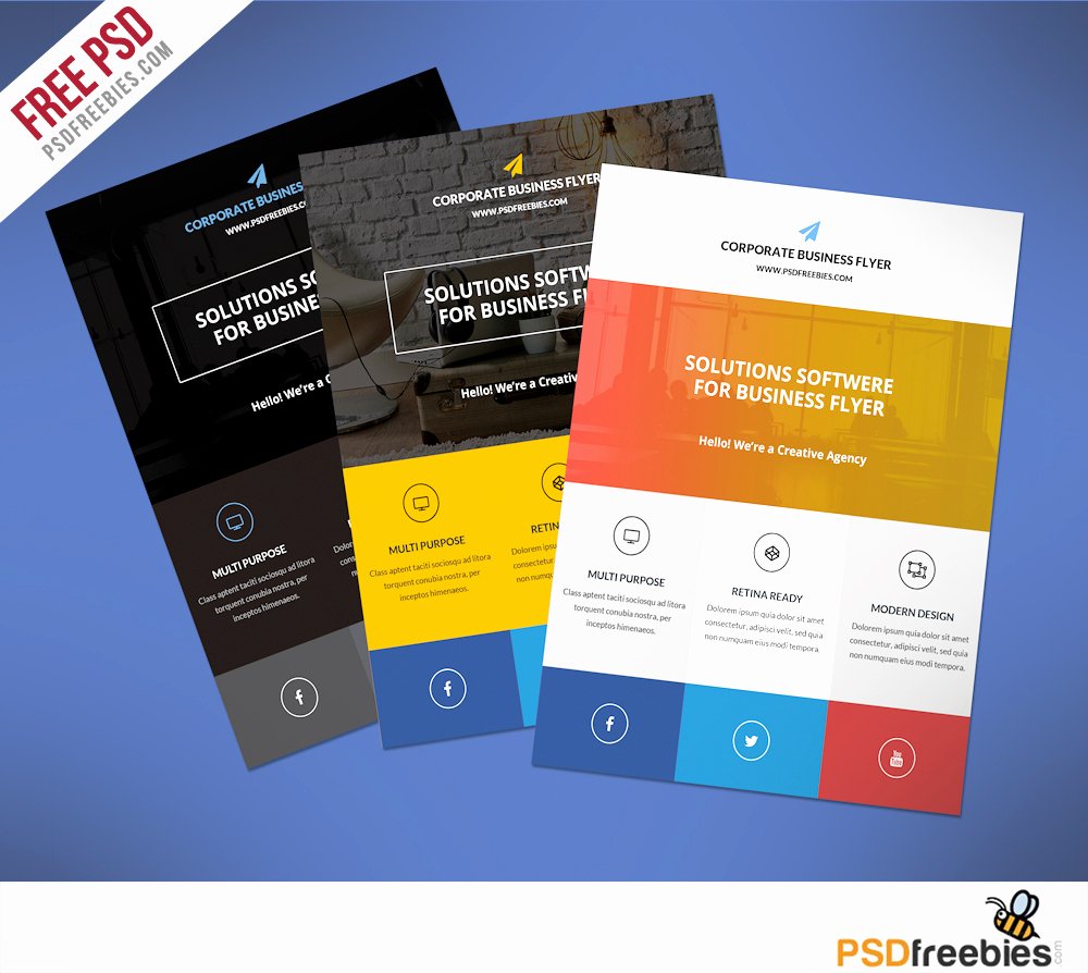 Flat Clean Corporate Business Flyer Template Free Psd