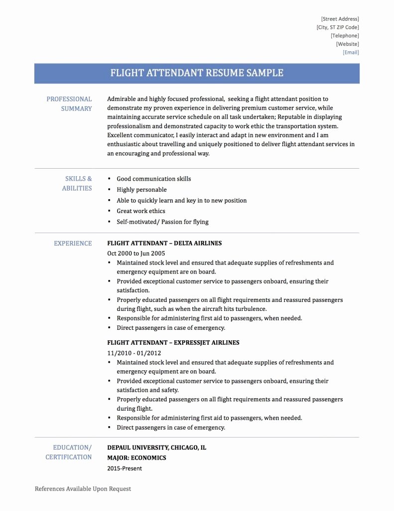 Flight attendant Sample Resume Tips &amp; Templates for Cabin