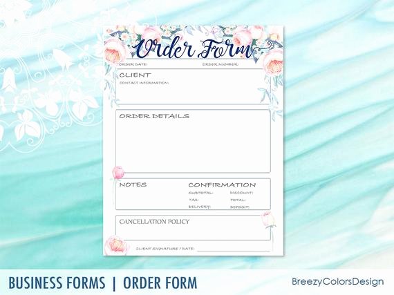 flower order forms template for business