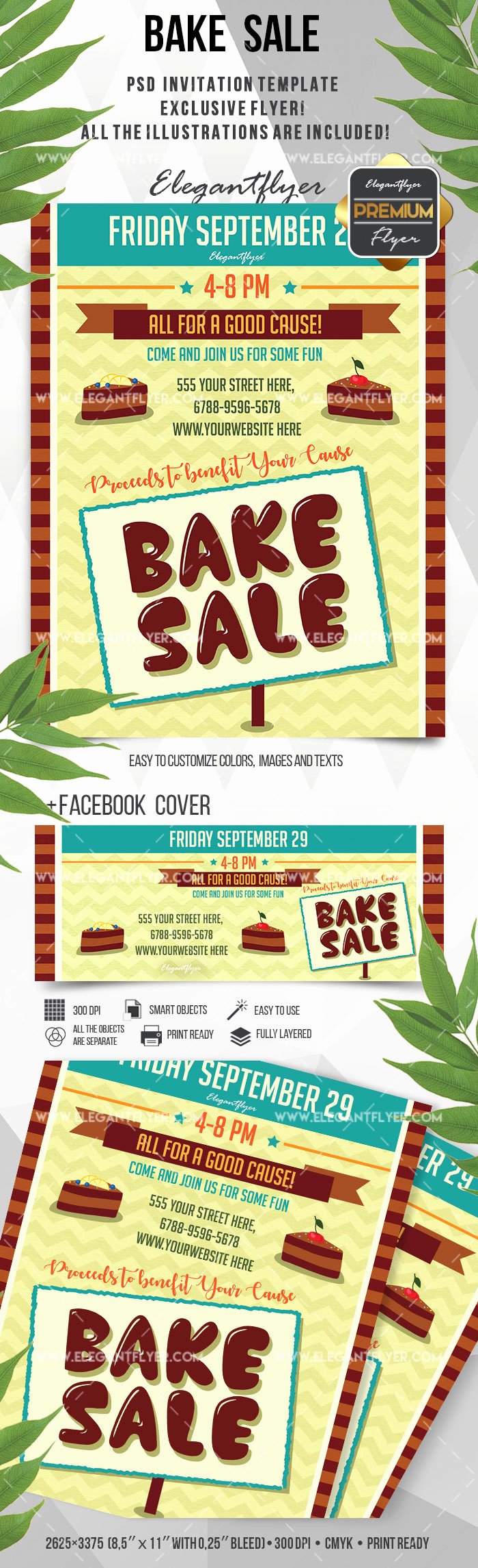 Flyer for Bake Sale Bakery – by Elegantflyer