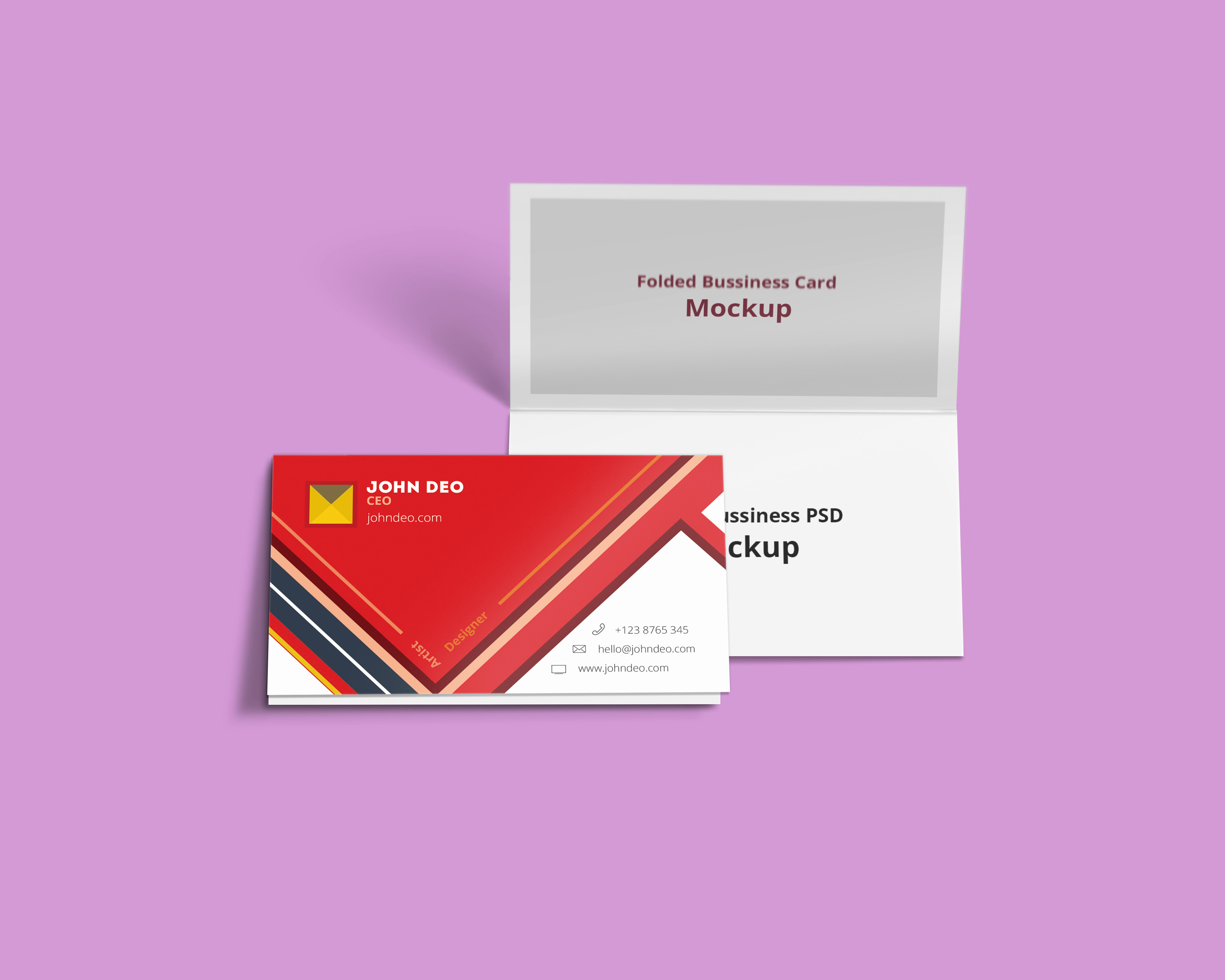 Folded Business Card Psd Mockup Creativecrunk