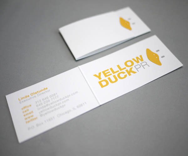 Folding Business Cards Template Folded Yellow Duck Pr
