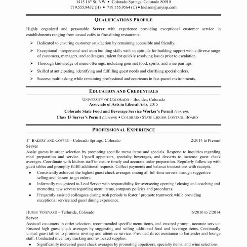 Food and Beverage Resume Lovely Food and Beverage Director