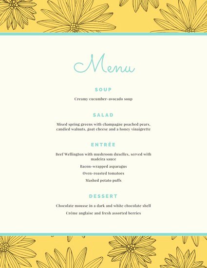 Food Overlay Dinner Party Menu Templates by Canva