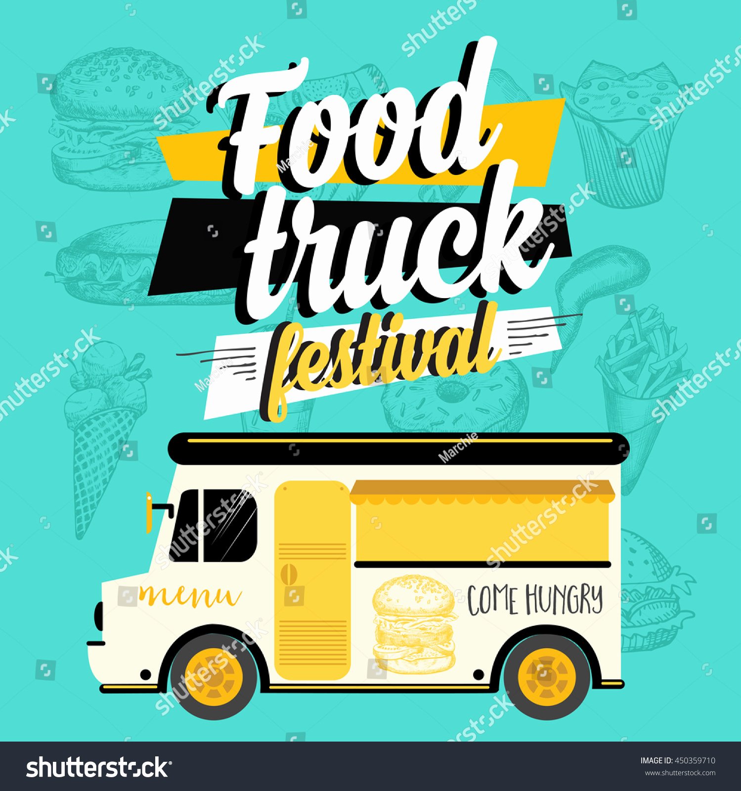 Food Truck Festival Menu Brochure Street Food Template