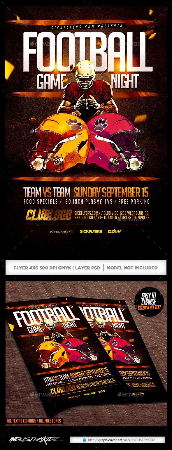 Football Game Night Flyer Template