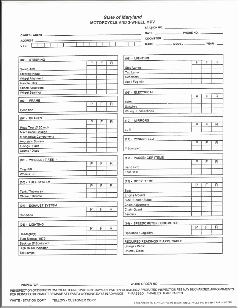 Form Army Vehicle Inspection form