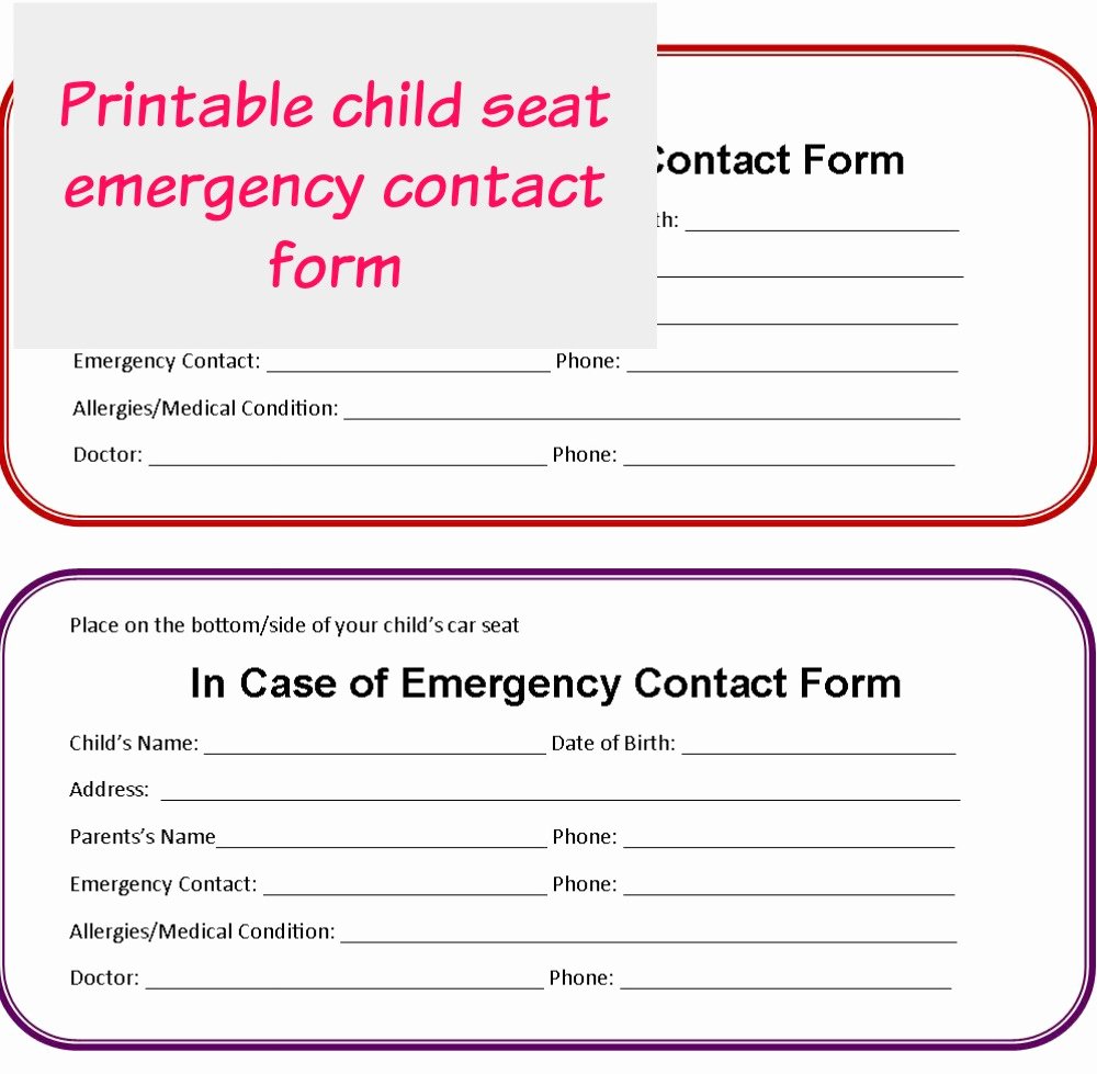 Form Emergency Contact form Design Emergency Contact form