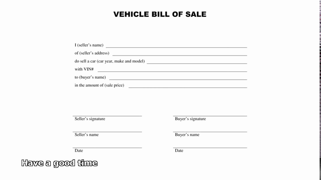 Form Template General Bill Sale form General Bill