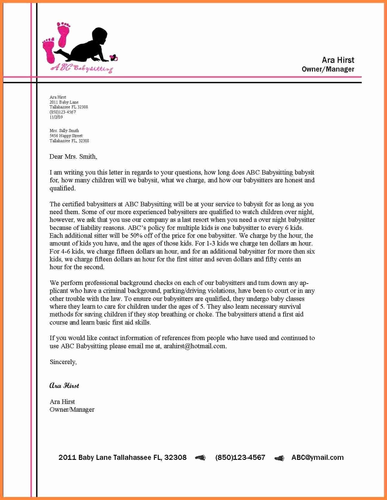 formal letter format with letterhead 2018