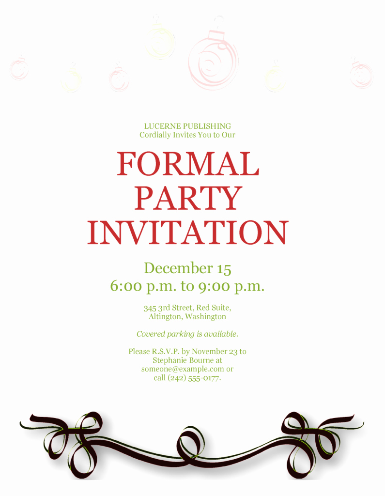 Formal Party Invitation Template