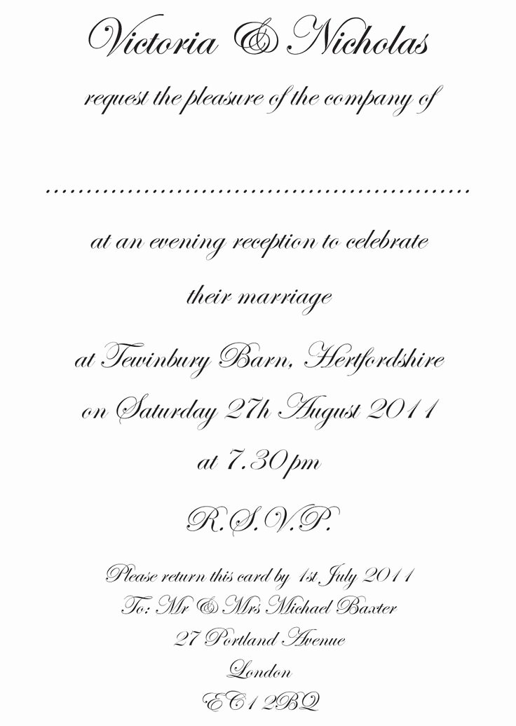Formal Wedding Invitation Wording