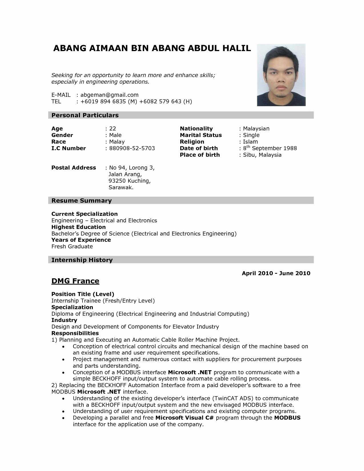 Format Resume for Job Application to Download Data