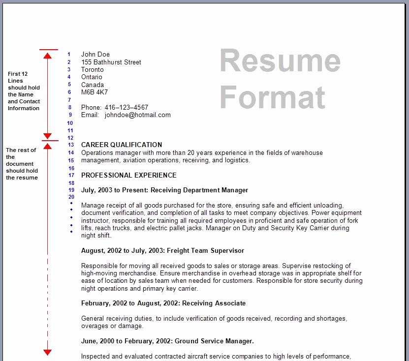 Formats A Resume Correct Resume format