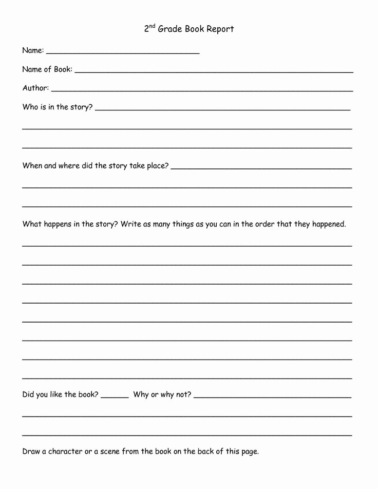 Fourth Grade Book Report Short form 1000 Ideas About