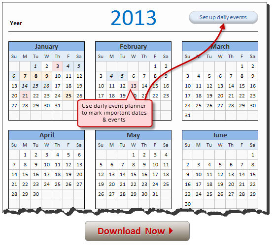 Free 2013 Calendar Download and Print Year 2013 Calendar
